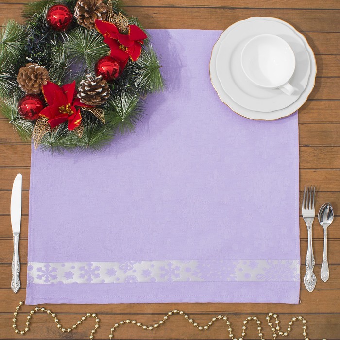 Салфетка кухонная "Snow-flake" ПЦ-355-3120, 50х50, цв. 133, сирень, хл.100%, 224  гр/м2