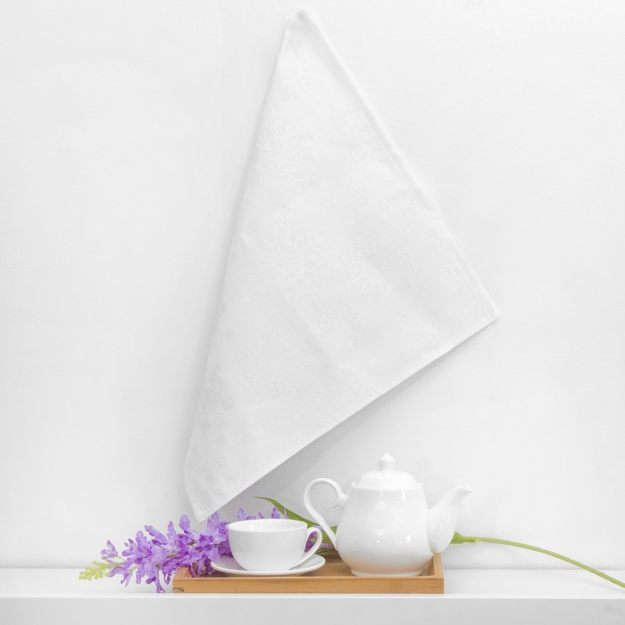 Полотенце кухонное "Snow flakes", 50х50, цвет белый