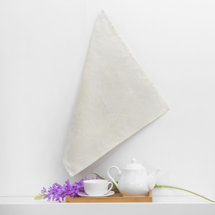 Полотенце кухонное "Snow flakes",50х50, цвет молочный