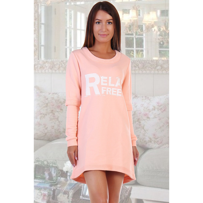 Туника женская 2008 цвет персиковый, р-р 52