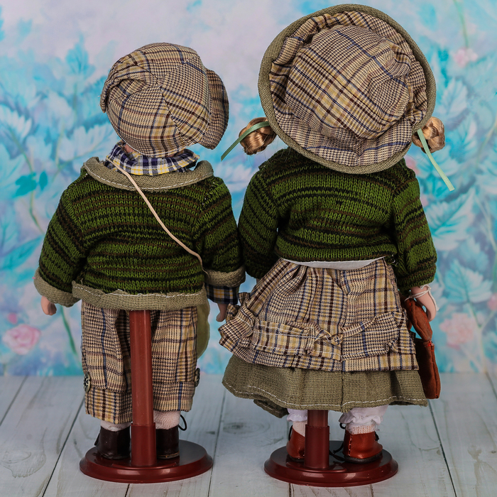 Кукла коллекционная парочка поцелуй набор 2 шт "Ефим и Серафима" 30 см