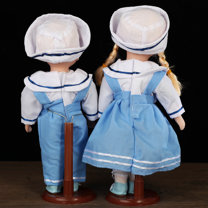 Кукла коллекционная "Парочка Моряк и морячка" (набор 2 шт) 30 см