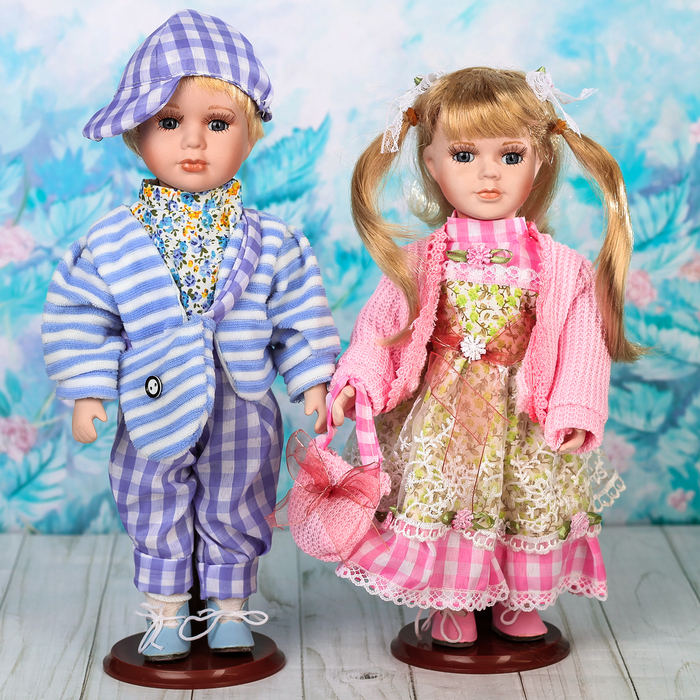 Кукла коллекционная "Парочка Кристина и Андрей" (набор 2 шт) 30 см