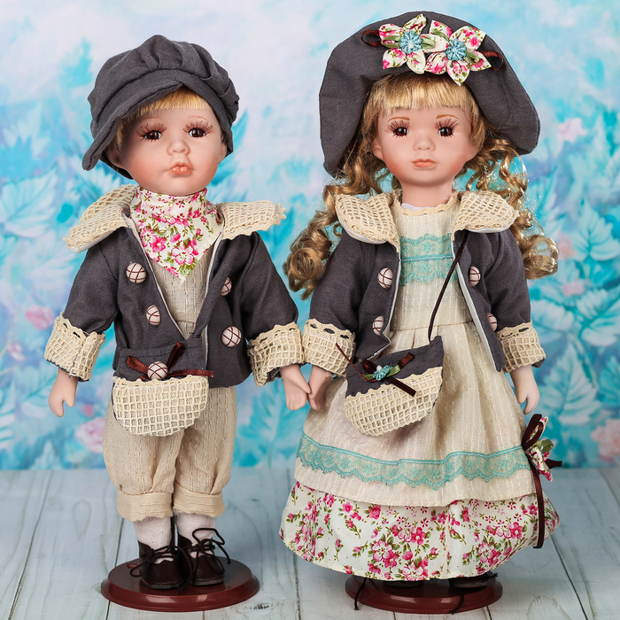 Кукла коллекционная "Парочка Таисия и Тимофей" (набор 2 шт) 30 см