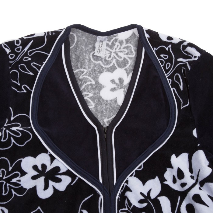 Халат женский на молнии 451 цвет чёрный, р-р 54