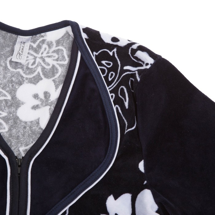 Халат женский на молнии 451 цвет чёрный, р-р 54