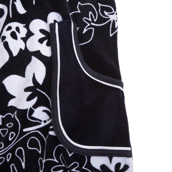 Халат женский на молнии 451 цвет чёрный, р-р 54