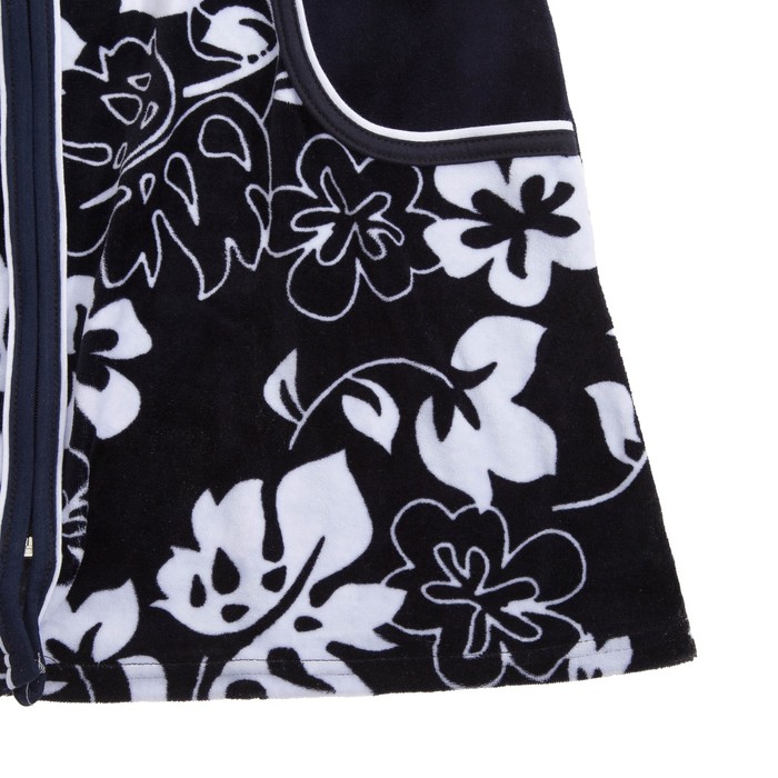 Халат женский на молнии 451 цвет чёрный, р-р 54