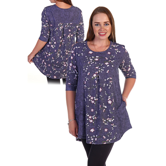 Туника женская Бегония цвет серый, р-р 56