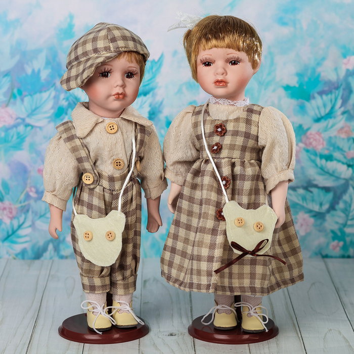 Кукла коллекционная "Парочка губки бантиком. Женя и Максим" (набор 2 шт) 30 см