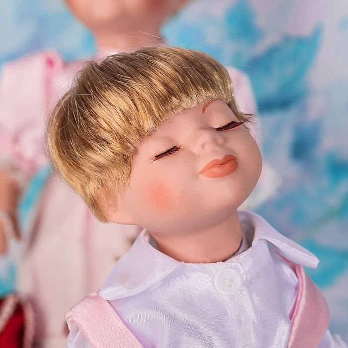 Кукла коллекционная парочка поцелуй набор 2 шт "Нарядные детишки" 30 см