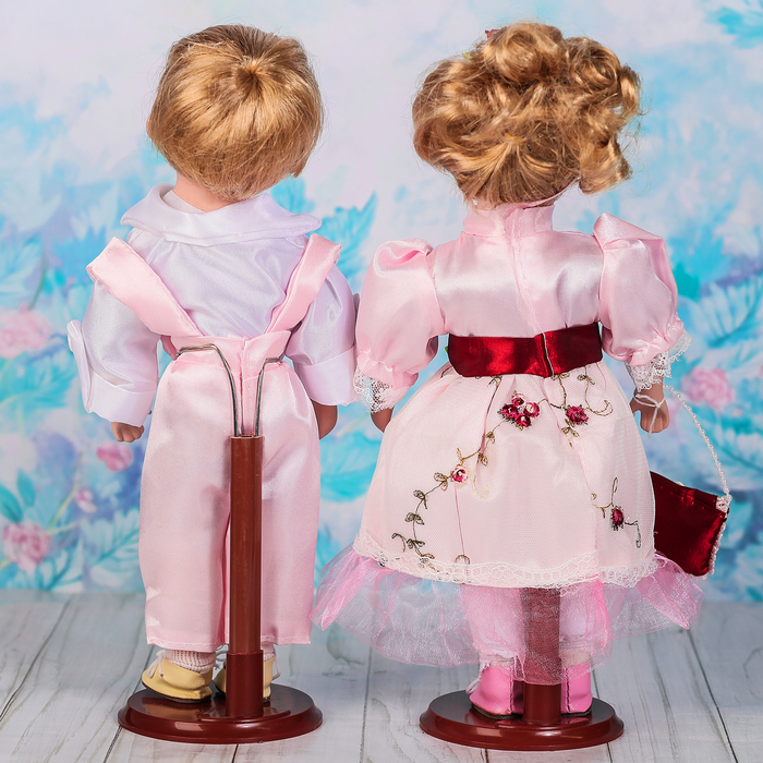 Кукла коллекционная парочка поцелуй набор 2 шт "Нарядные детишки" 30 см