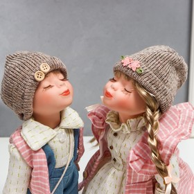 Кукла коллекционная парочка поцелуй набор 2 шт "Осенняя прогулка" 30 см от Сима-ленд