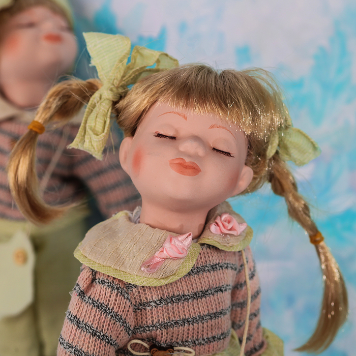 Кукла коллекционная парочка поцелуй набор 2 шт "Вечер у камина" 30 см