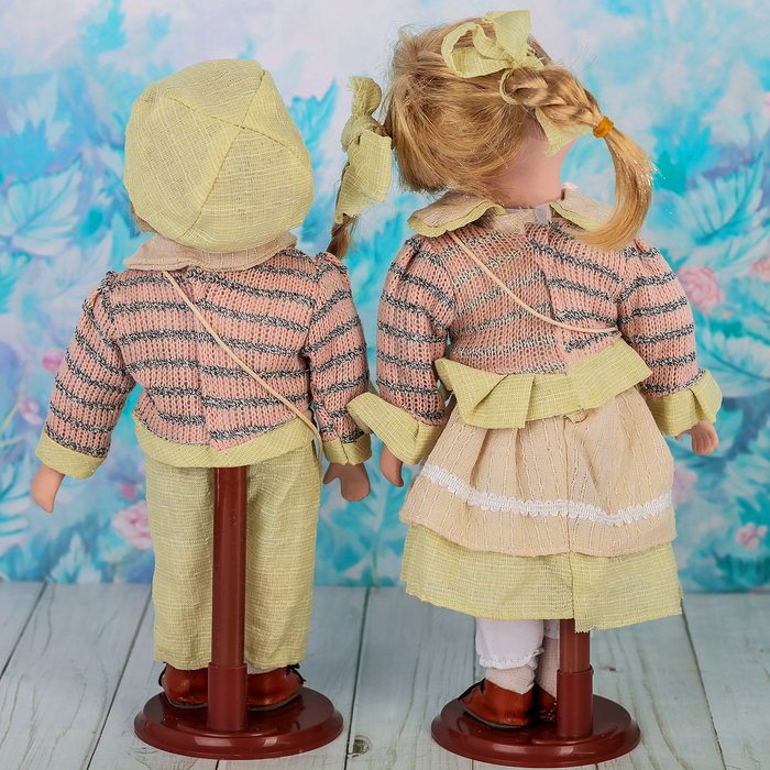 Кукла коллекционная парочка поцелуй набор 2 шт "Вечер у камина" 30 см