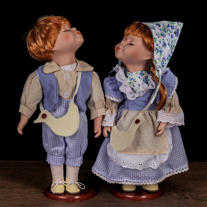 Кукла коллекционная парочка поцелуй набор 2 шт "Агнесса и Нильсон" 30 см