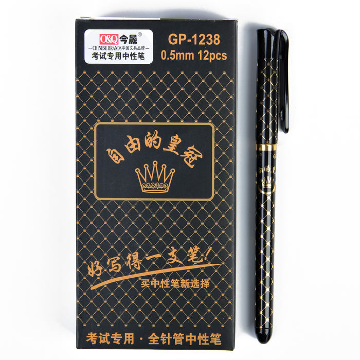 Ручка гелевая 0,5 мм черная корпус Корона