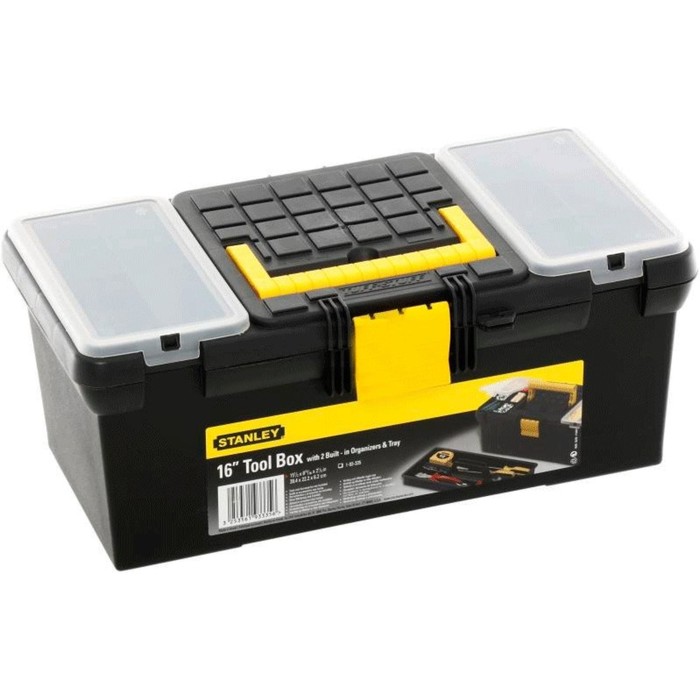 Ящик для инструментов Stanley 1-93-335, 16", пластмассовый, с 2-мя органайзерами и лотком