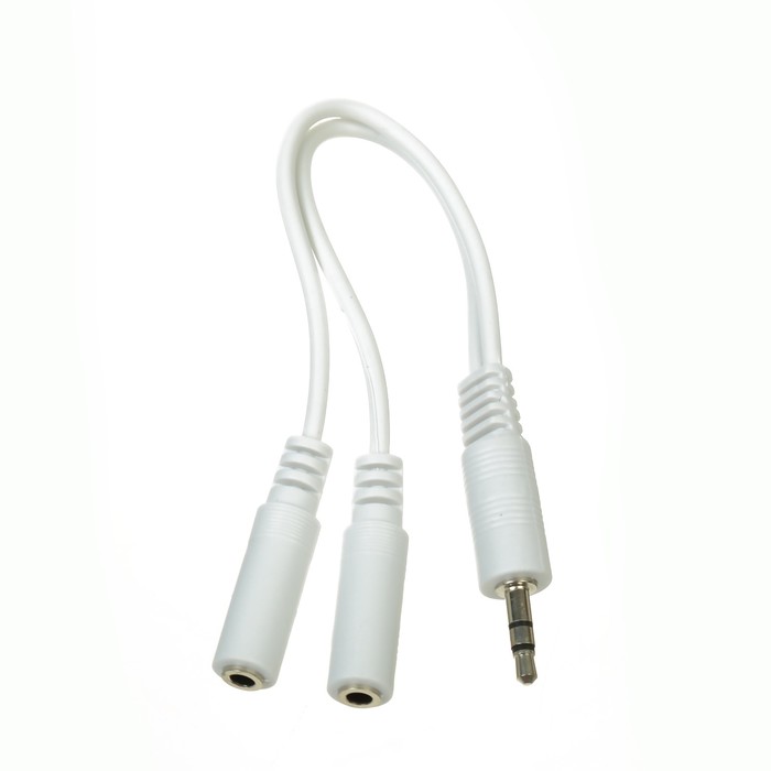 Кабель-адаптер 5bites, 3.5 JACK - M-2*F, белый