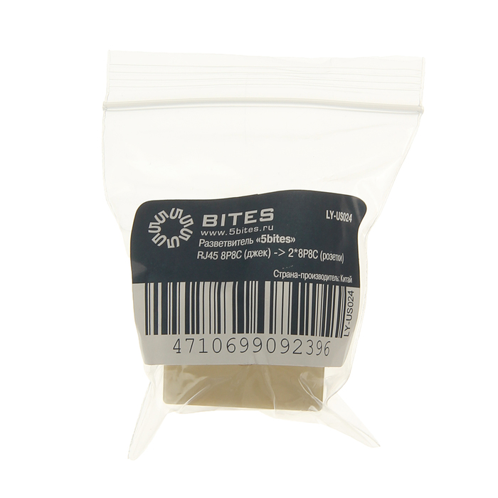 Адаптер проходной 5bites, 8P8C M/2F, бежевый