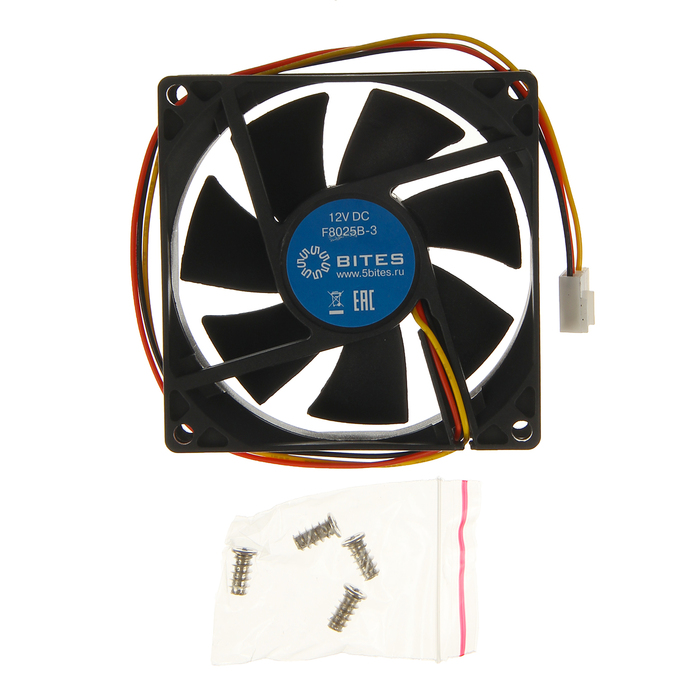 Вентилятор 5bites, F8025B-3 80x80x25, 3P, черный