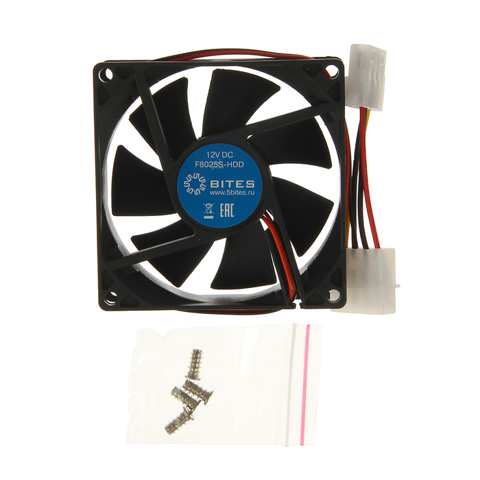 Вентилятор 5bites F8025S-HDD 80x80x25, 4P, черный