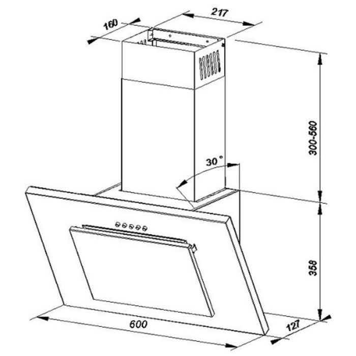 Вытяжка Maunfeld TOWER G 600 мм, белый/белое стекло