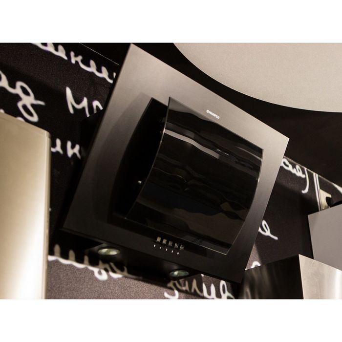 Вытяжка Maunfeld TOWER Round 600 мм, черный/черное стекло