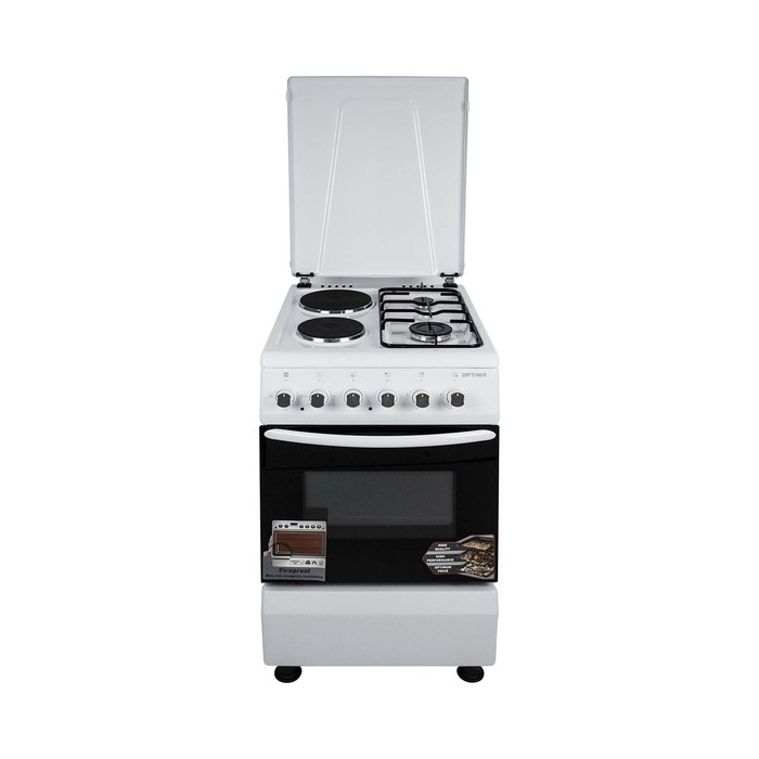 Плита комбинированная Optima CS-562, 2 газ. конф., 2 эл. конф., 46 л, белая