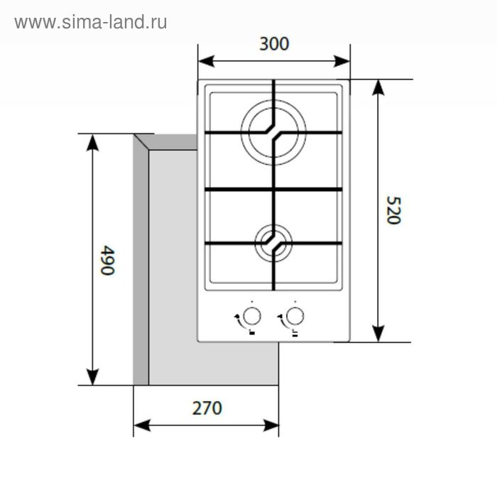 фото Варочная поверхность lex gvg 321 wh, газовая, 2 конфорки, белая/стекло