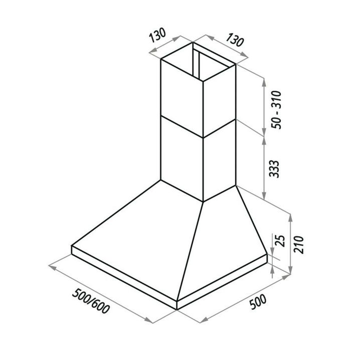 Вытяжка Maunfeld AIRE Fast 500 мм, белый