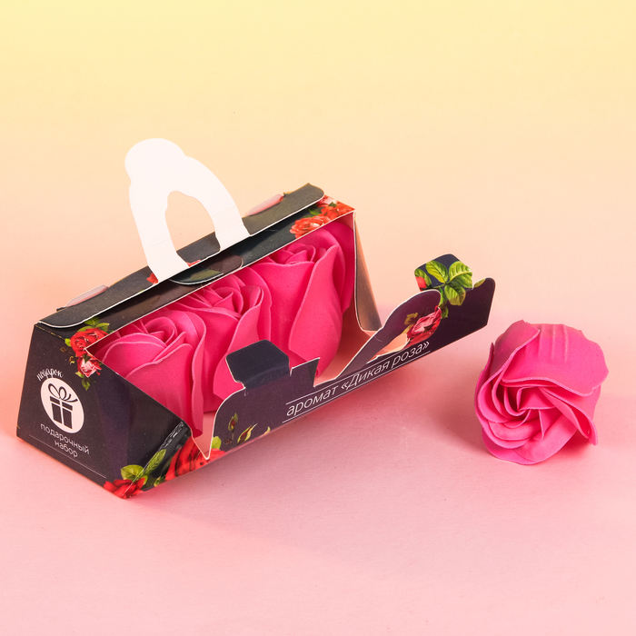 Мыльные лепестки в коробке-сумочке "Моей любимой", 3 шт.