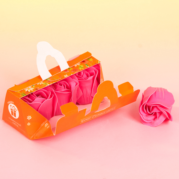 Мыльные лепестки в коробке-сумочке "Восхищаюсь тобой", 3 шт.