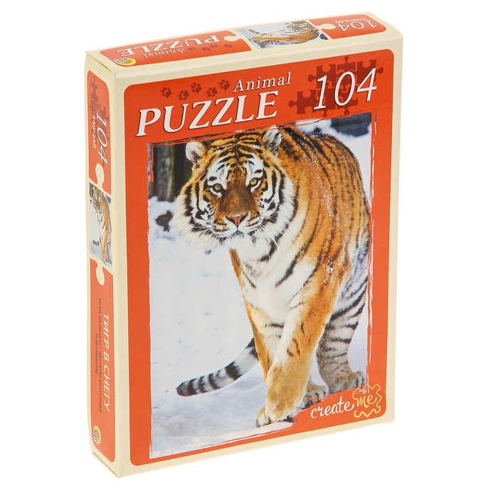Пазл "Тигр в снегу", 104 элемента