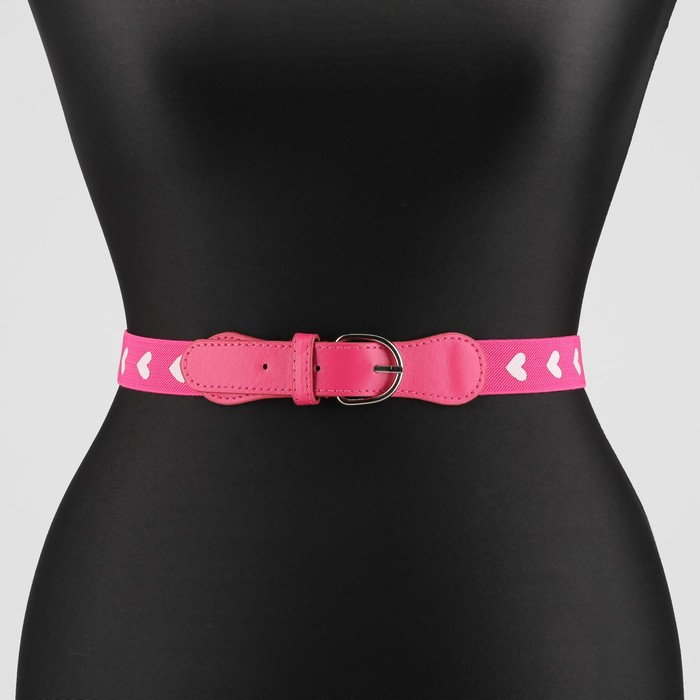 Ремень детский "Сердечки", ширина 2.5 см, цвет малиновый