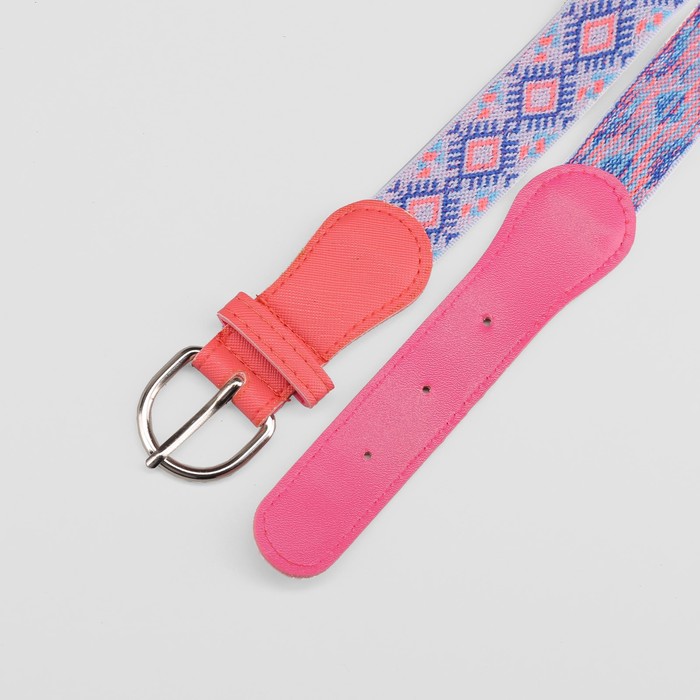 Ремень детский "Орнамент", ширина 2.5 см, цвет коралловый