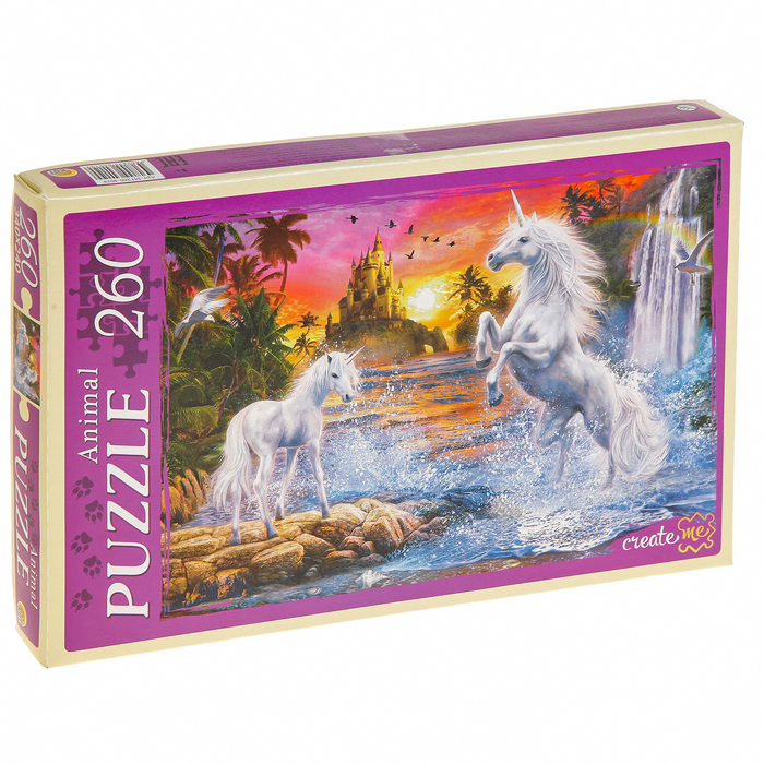 Пазл "Единороги у водопада", 260 элементов