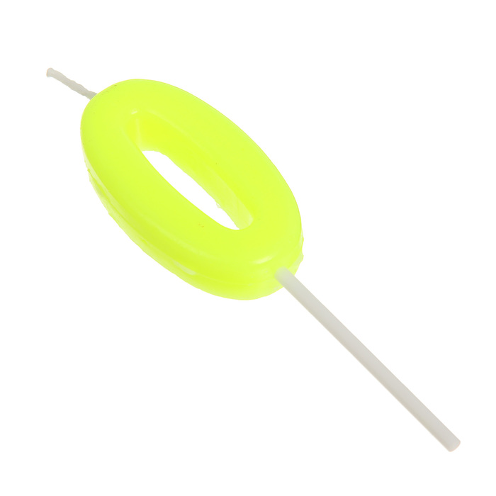 Свеча в торт цифра 0, жёлтый