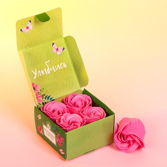 Мыльные лепестки в коробке "С 8 марта!", 4 шт.