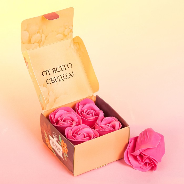 Мыльные лепестки в коробке "Самой любимой бабушке", 4 шт.