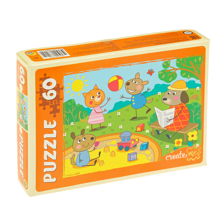 Пазл "Весёлые зверята", 60 элементов