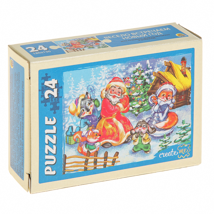 Пазлы "Весело встречаем новый год", 24 элемента, МИКС