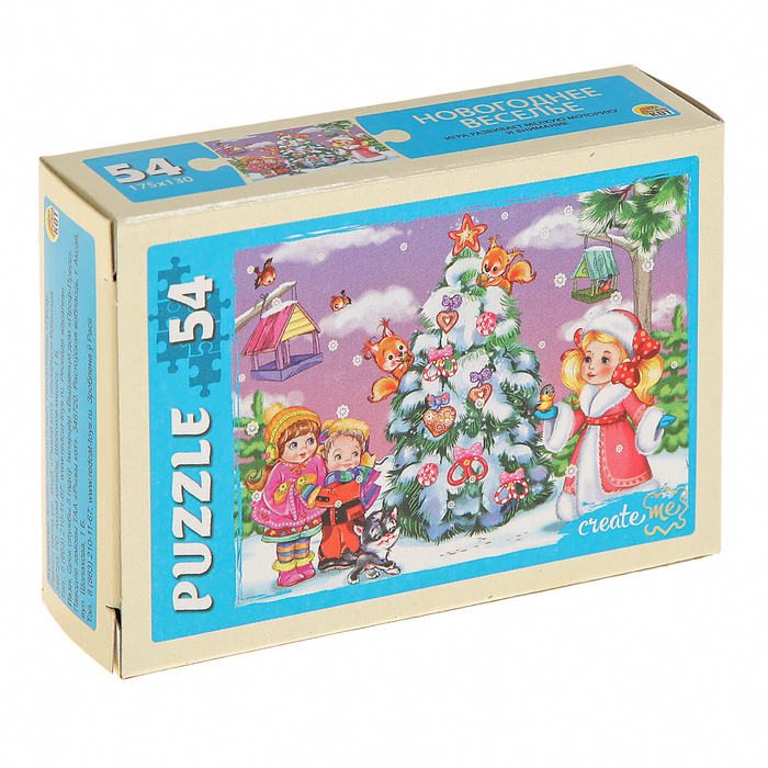 Пазлы "Новогоднее веселье", 54 элемента, МИКС