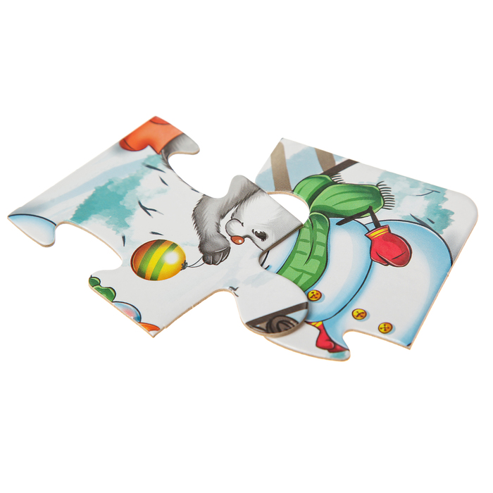 Рамка-пазл "Новогодний поезд", 15 элементов