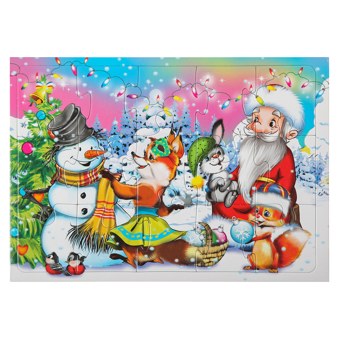 Рамка-пазл "Праздник новый год", 15 элементов