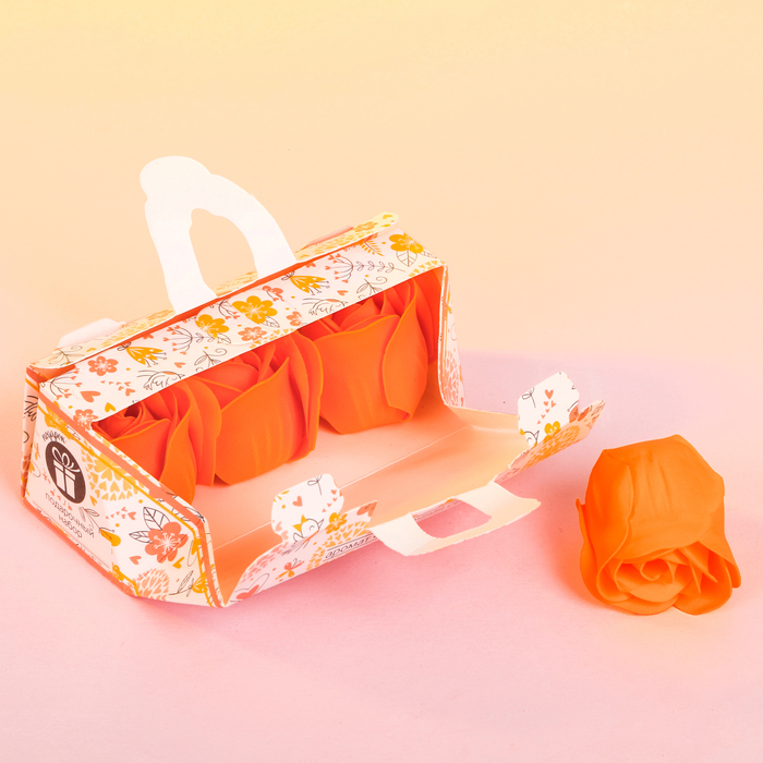 Мыльные лепестки в коробке-сумочке "В этот весенний день!", 3 шт.