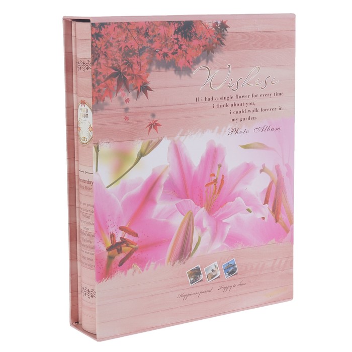 Фотоальбом на 200 фото 13х18 см "Бабочка на цветке" МИКС 29,4х23х5,7 см