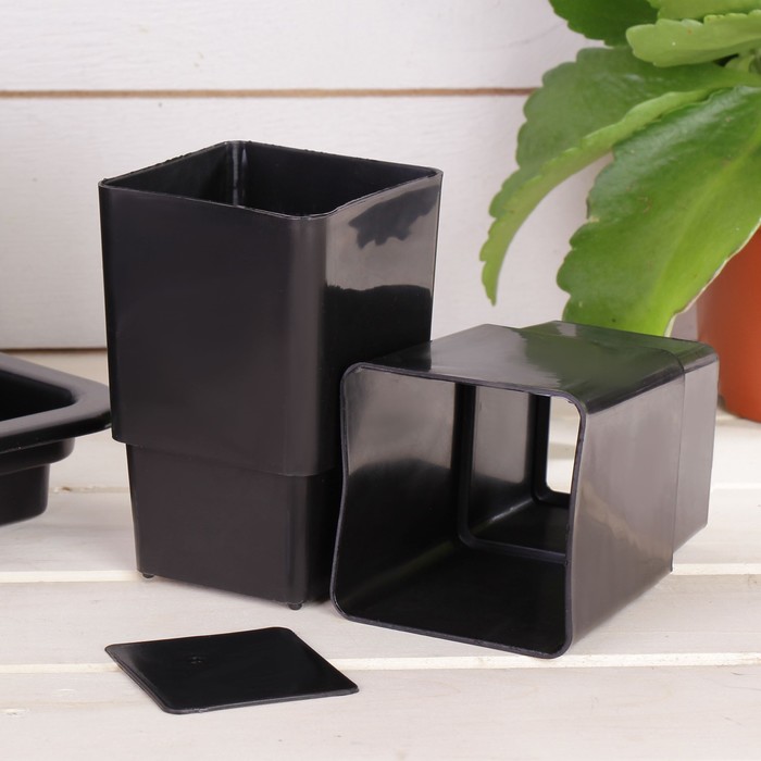 Набор для рассады: стаканы - 18 шт. по 320 мл, поддон 43 х 23 см, чёрный