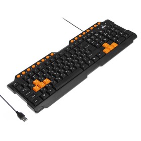 Клавиатура Ritmix RKB-151, игровая, проводная, мембранная, 104+16  клавиш, USB, чёрная Ош