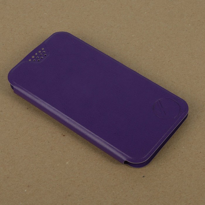 Чехол-книжка Krutoff универсальный для смартфонов 4,5"-5" с вырезом под камеру (фиолетовый)   286369